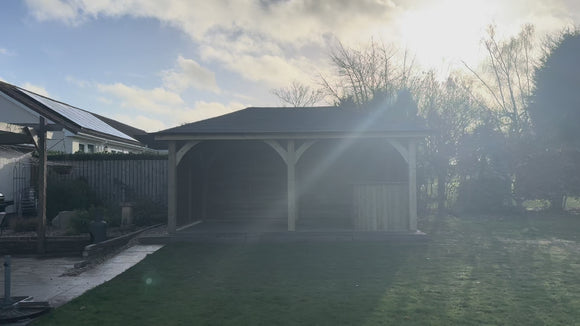 Video of wooden gazebo with bitumen shingles on roof